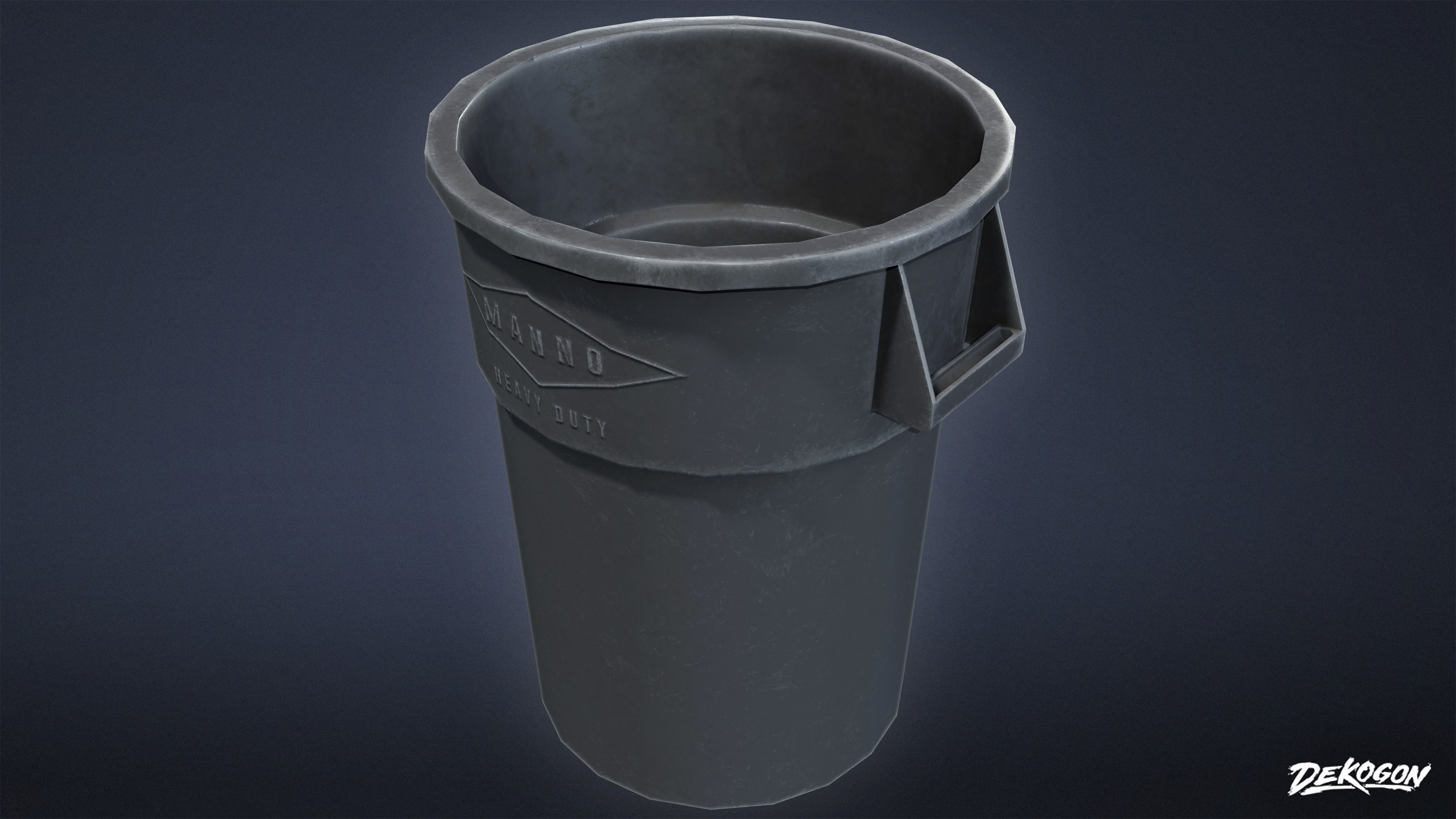 HIGH SCHOOL GYM - Trash Can 01 - LOW POLY Low-poly 3D model_4