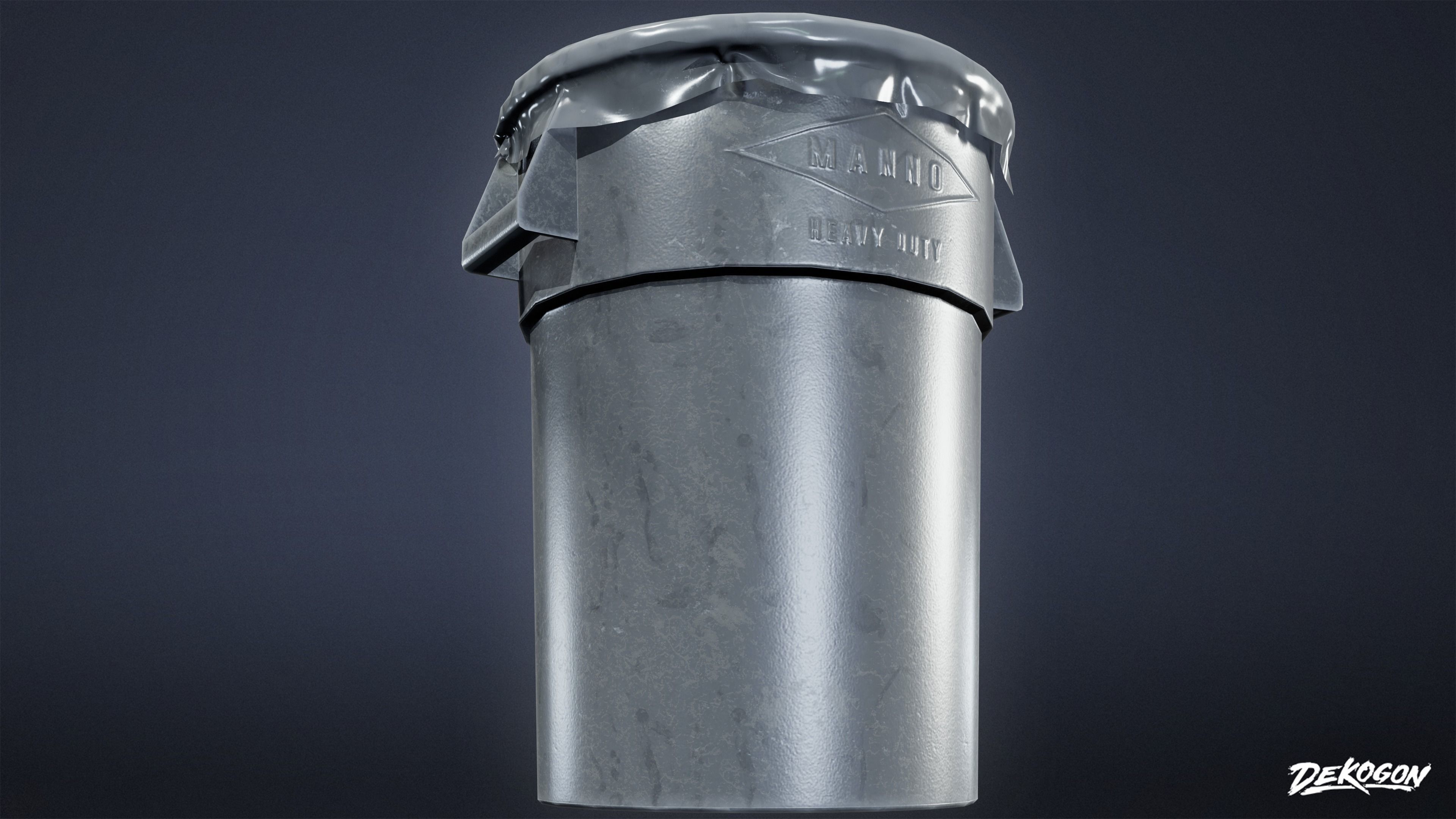 HIGH SCHOOL GYM - Trash Can 01 - LOW POLY Low-poly 3D model_15