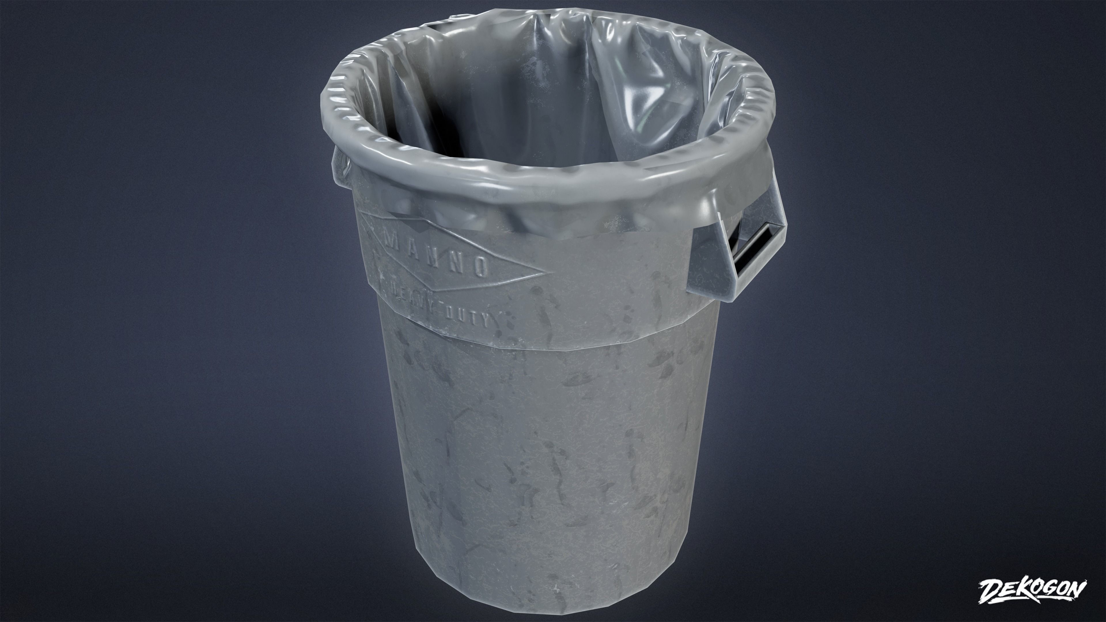 HIGH SCHOOL GYM - Trash Can 01 - LOW POLY Low-poly 3D model_14