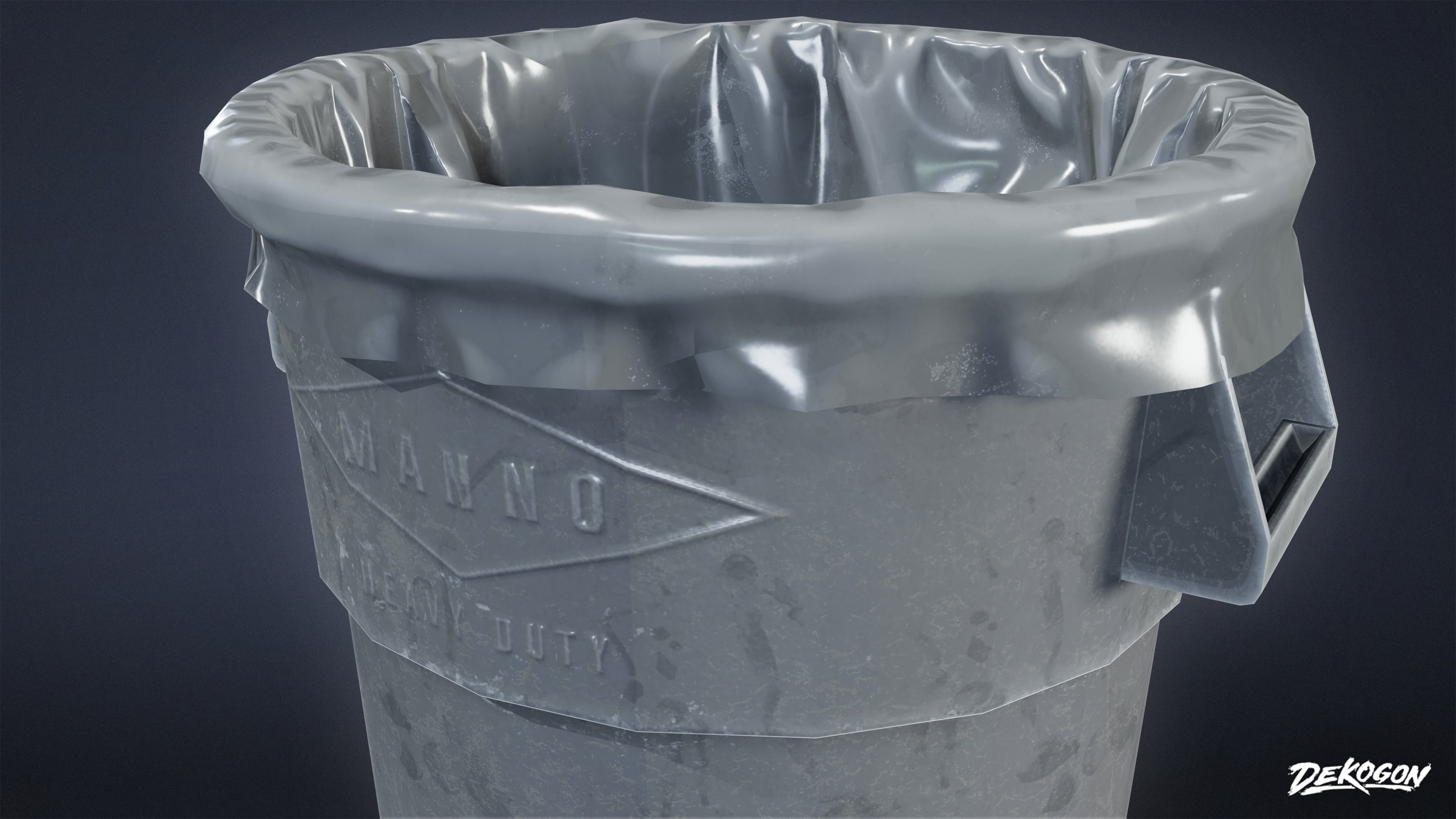 HIGH SCHOOL GYM - Trash Can 01 - LOW POLY Low-poly 3D model_16