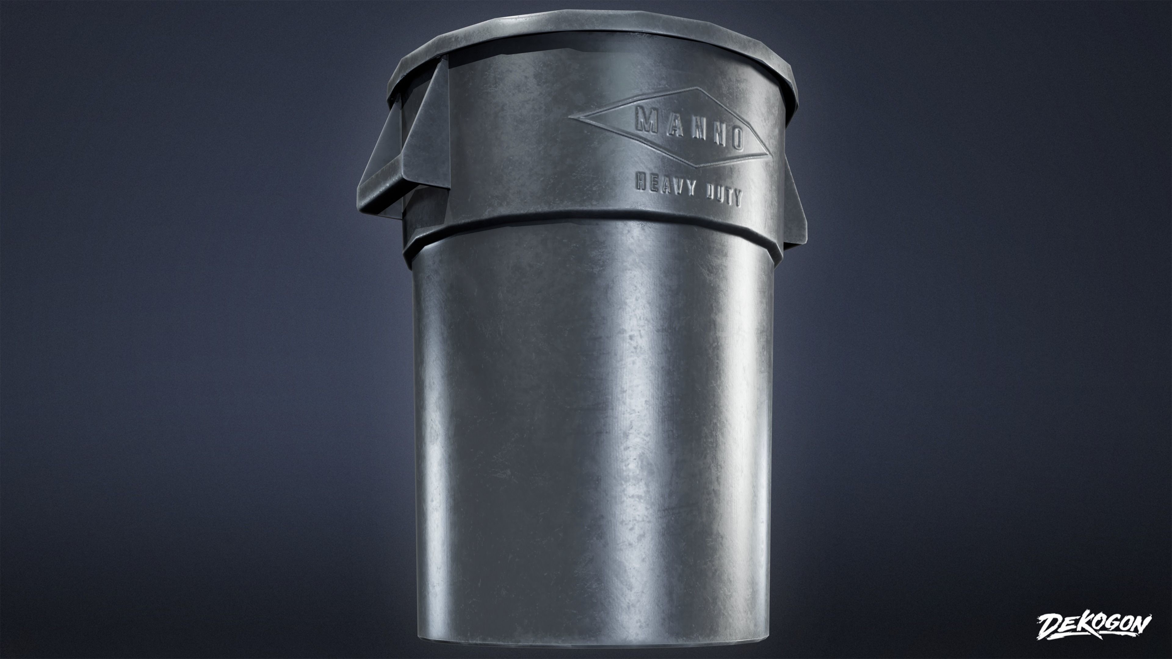 HIGH SCHOOL GYM - Trash Can 01 - LOW POLY Low-poly 3D model_5