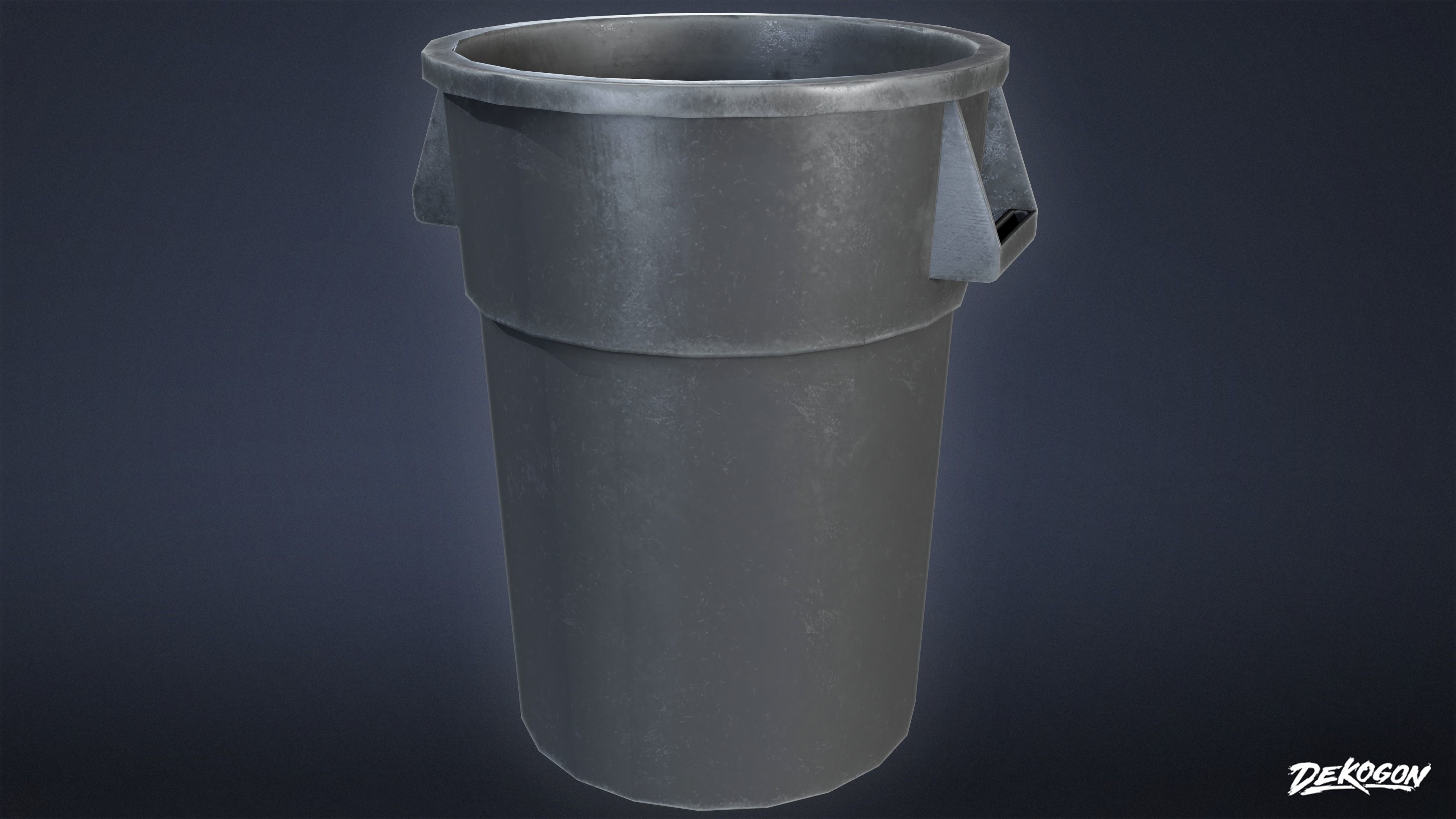 HIGH SCHOOL GYM - Trash Can 01 - LOW POLY Low-poly 3D model_1