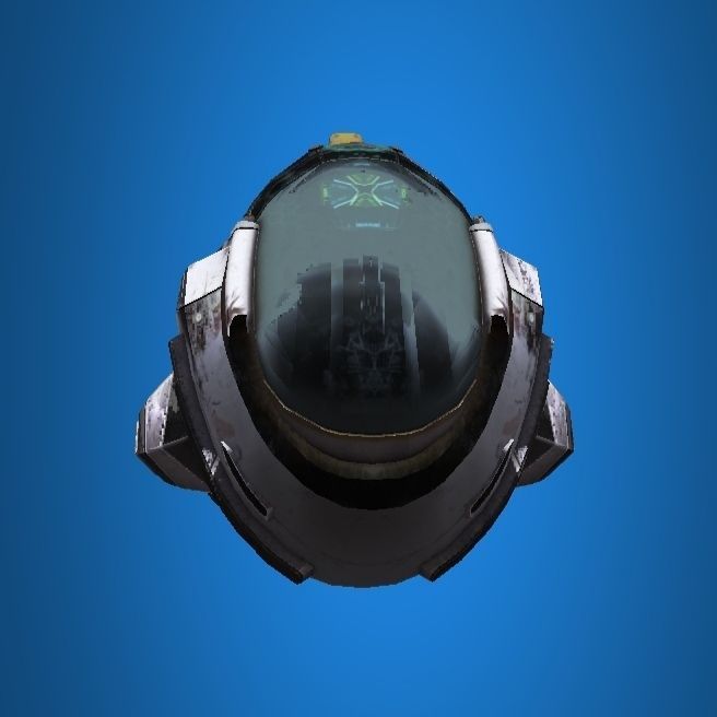 Robot damaged helmet  Low-poly 3D model_7