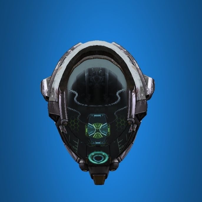 Robot damaged helmet  Low-poly 3D model_8