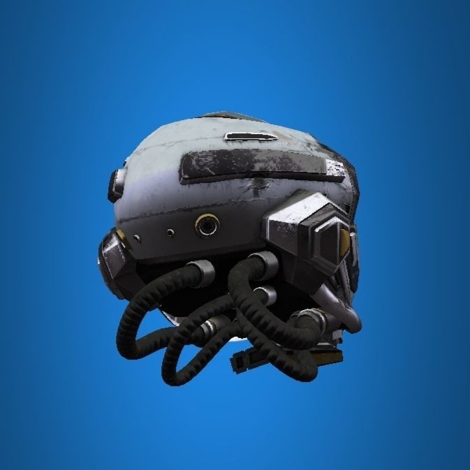 Robot damaged helmet  Low-poly 3D model_4