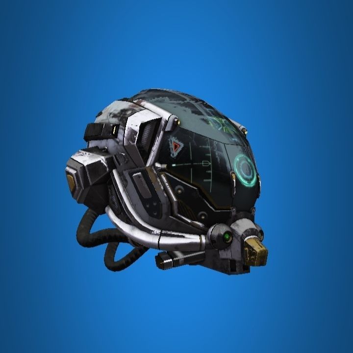 Robot damaged helmet  Low-poly 3D model_2
