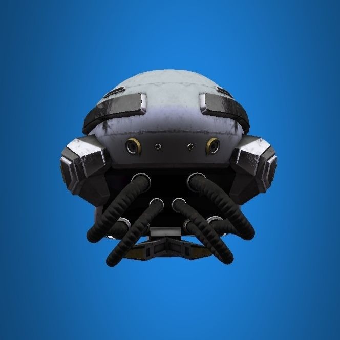 Robot damaged helmet  Low-poly 3D model_5