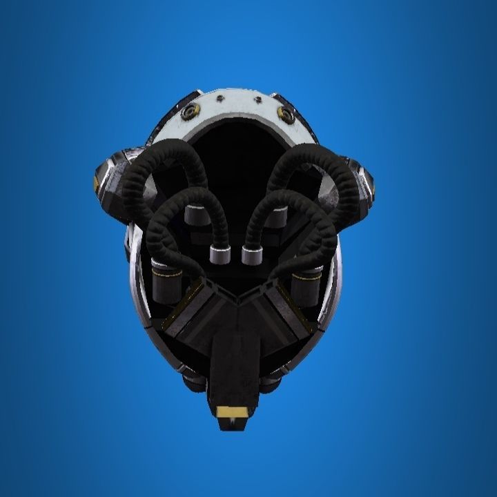 Robot damaged helmet  Low-poly 3D model_6