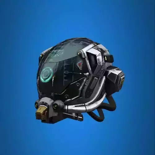Robot damaged helmet  Low-poly 3D model