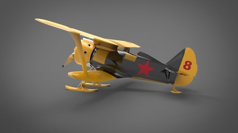 Polikarpov I-153 Aircraft 3D model_1