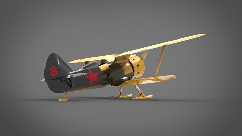 Polikarpov I-153 Aircraft 3D model_3