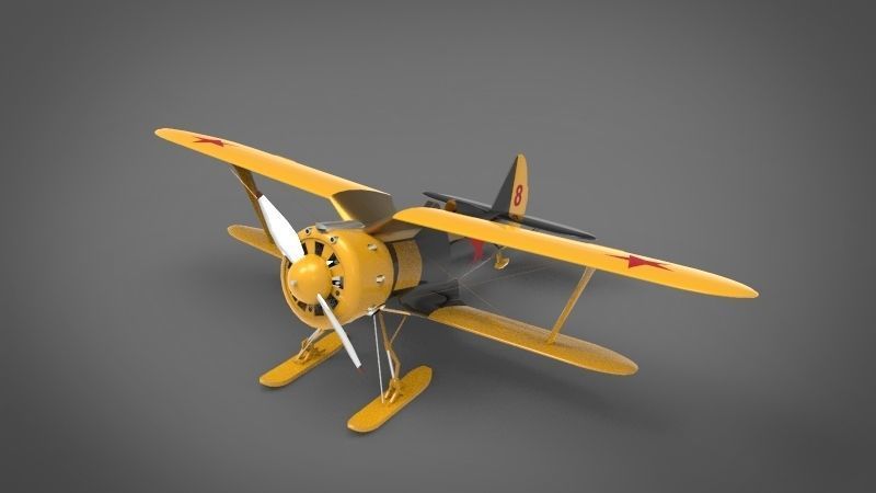 Polikarpov I-153 Aircraft 3D model_2
