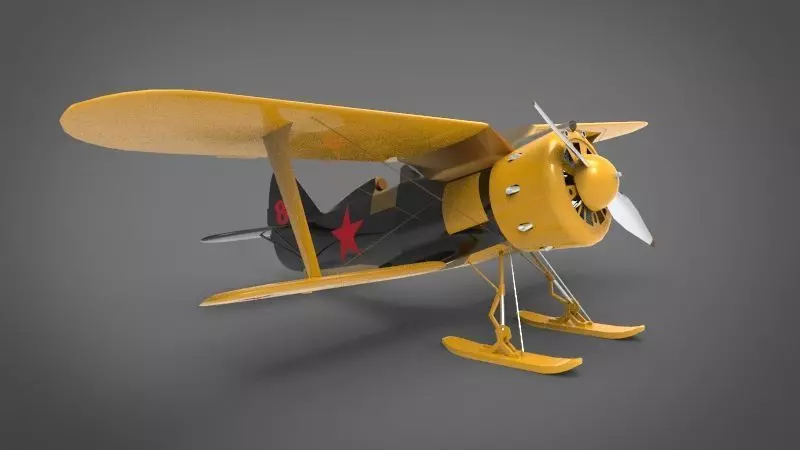 Polikarpov I-153 Aircraft 3D model_0
