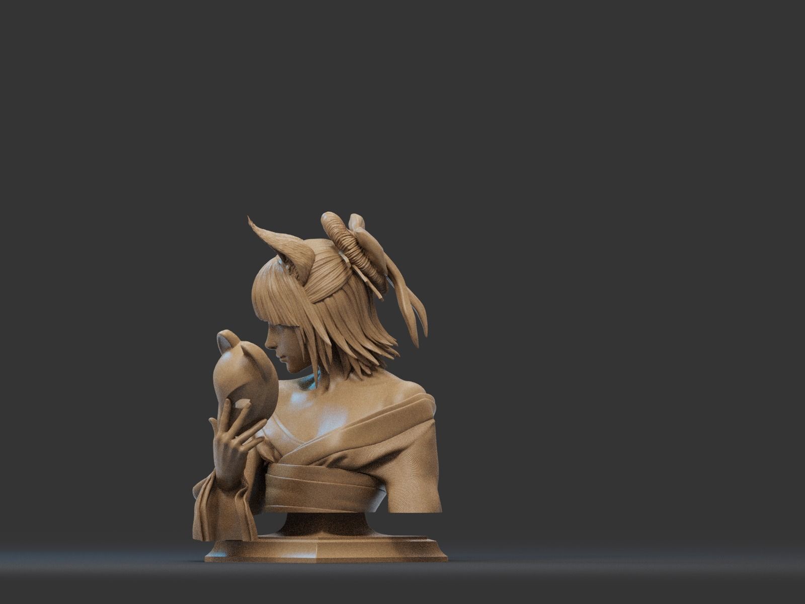 Amaterasu Bust 3D Print 3D print model_4