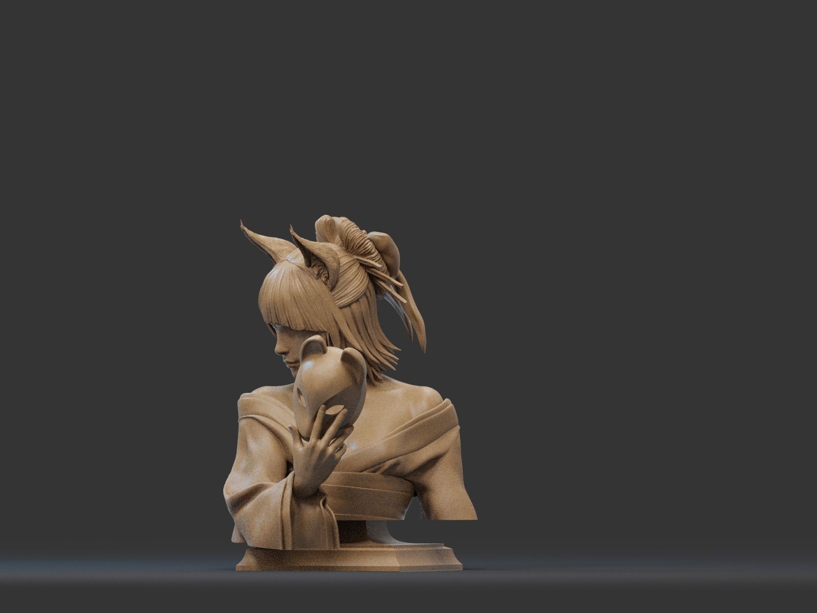 Amaterasu Bust 3D Print 3D print model_3