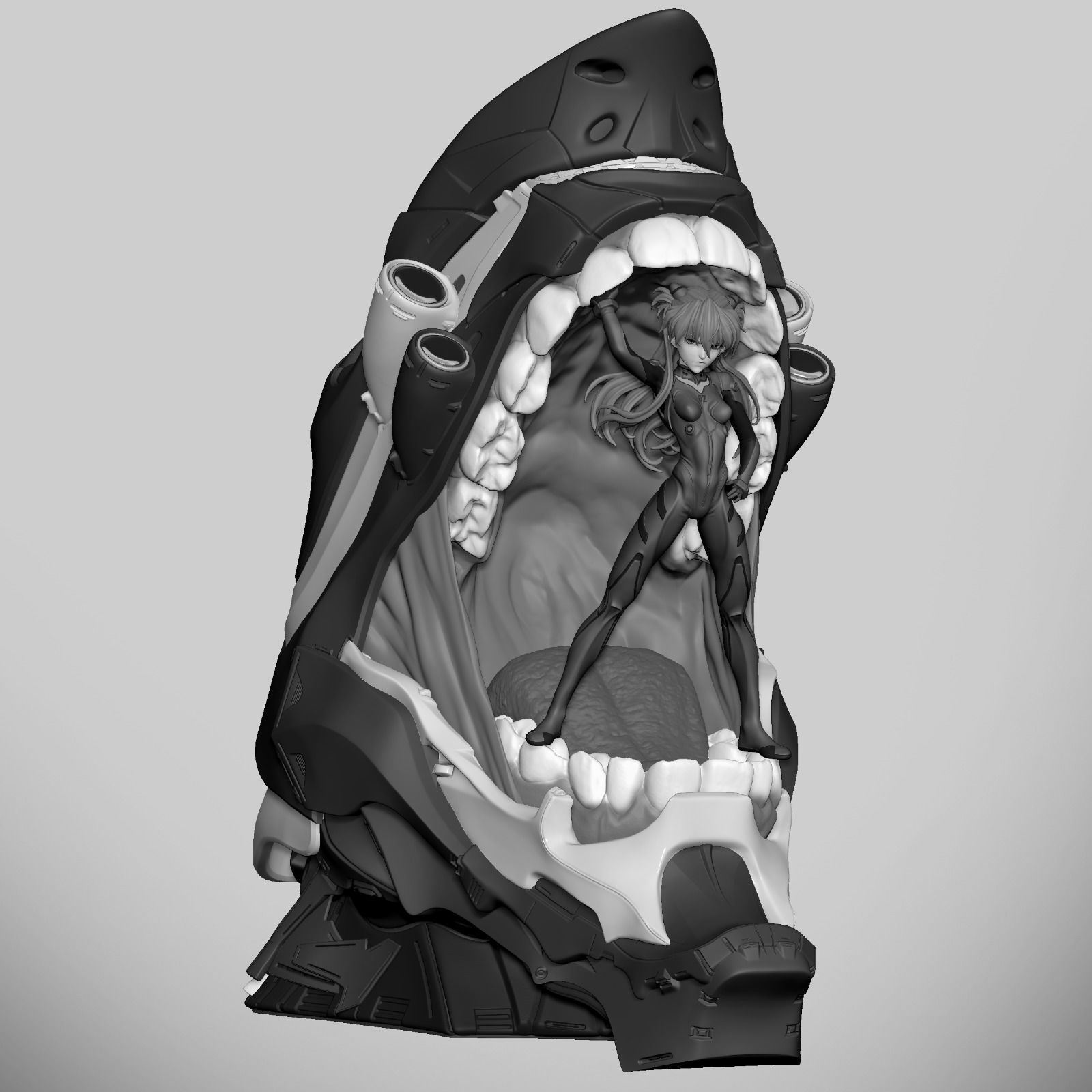 Asuka and Eva diorama 3D Print 3D print model_6