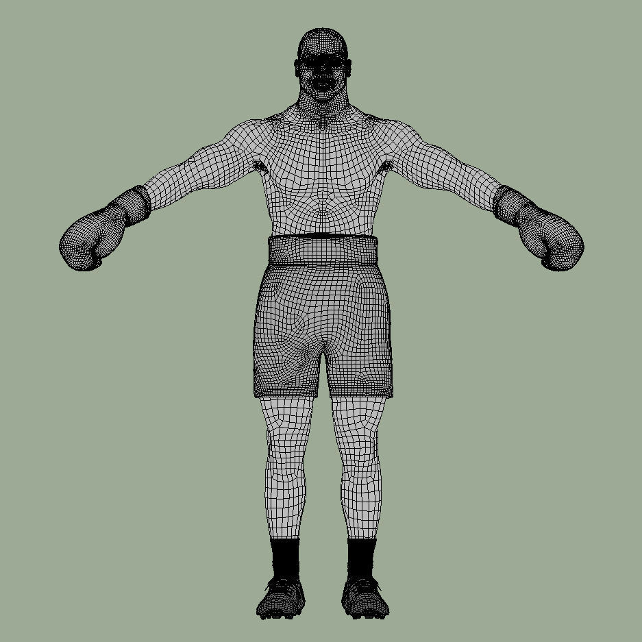 T-Pose Rigged Mike Tyson 3D model_8