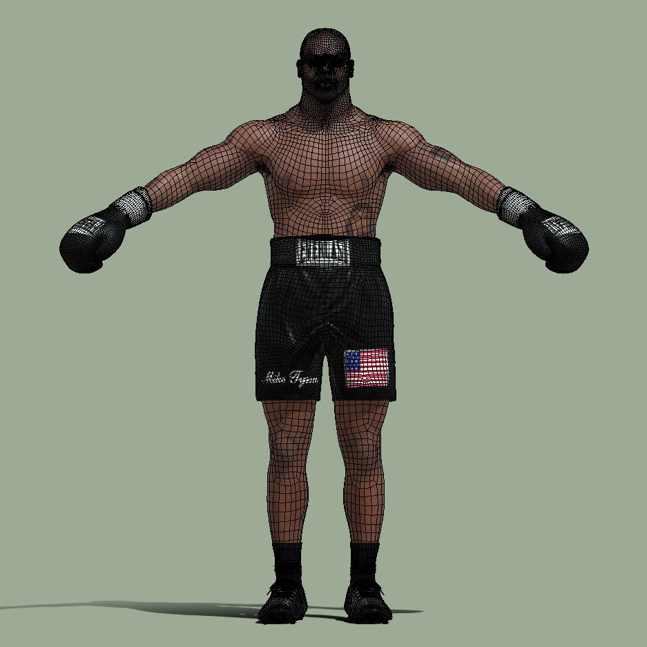 T-Pose Rigged Mike Tyson 3D model_7