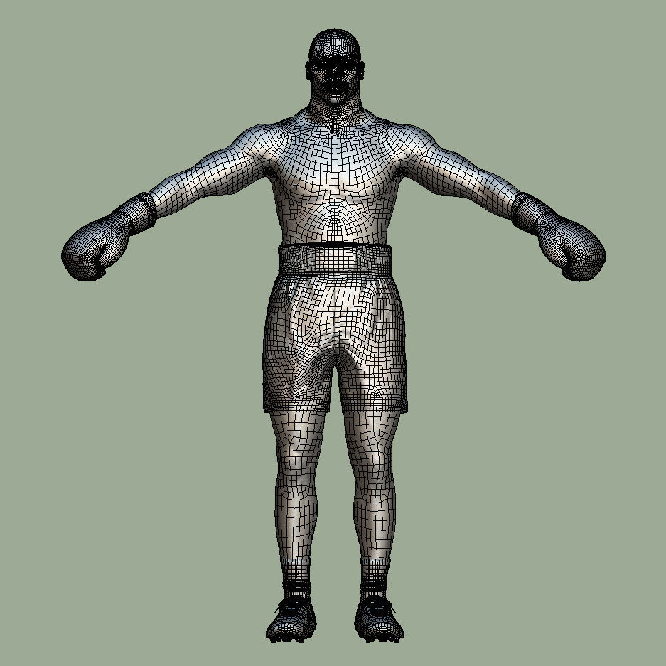 T-Pose Rigged Mike Tyson 3D model_6