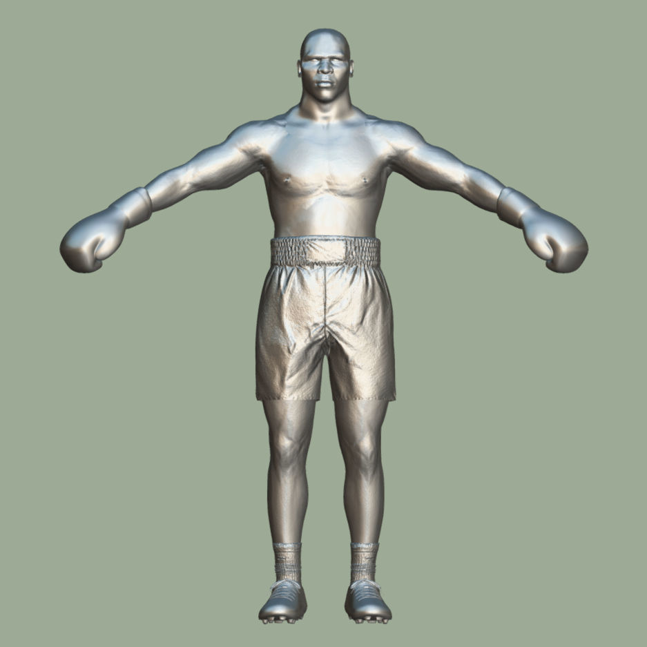 T-Pose Rigged Mike Tyson 3D model_5