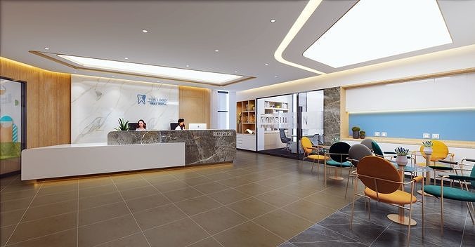 Hospital Reception - Corridor lobby hall 3D model