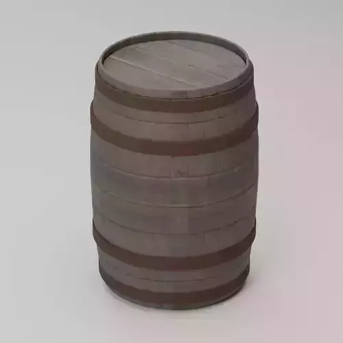 3D Wooden Barrel