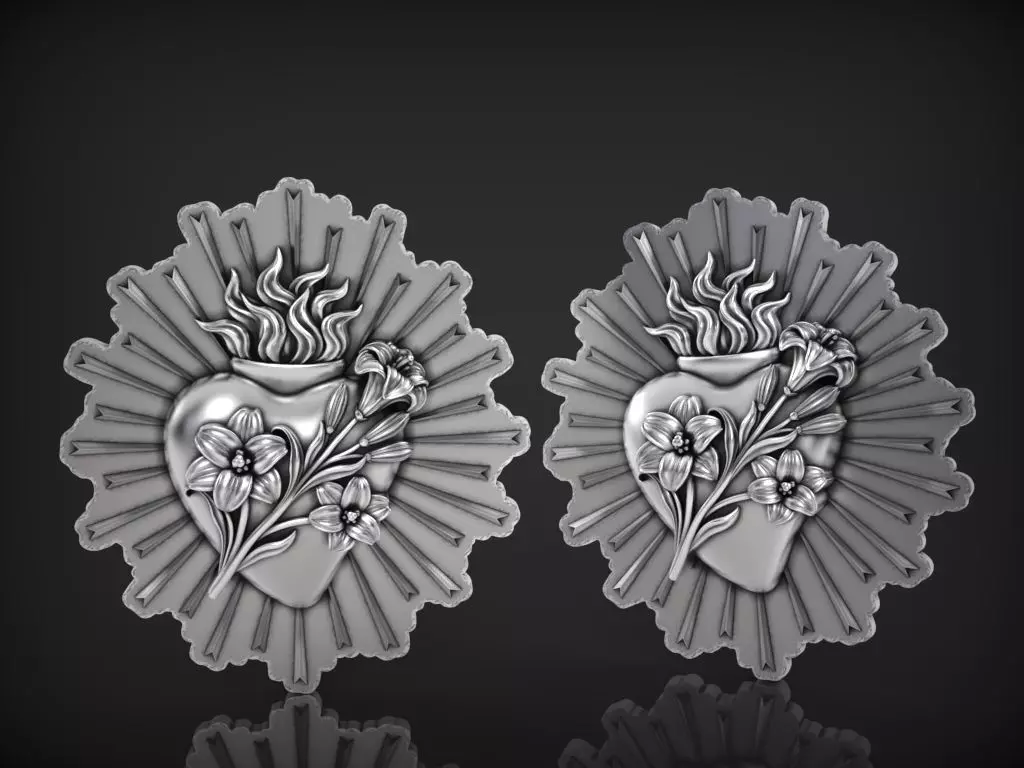 Chaste heart of Saint Joseph Pendant 3D print model_0