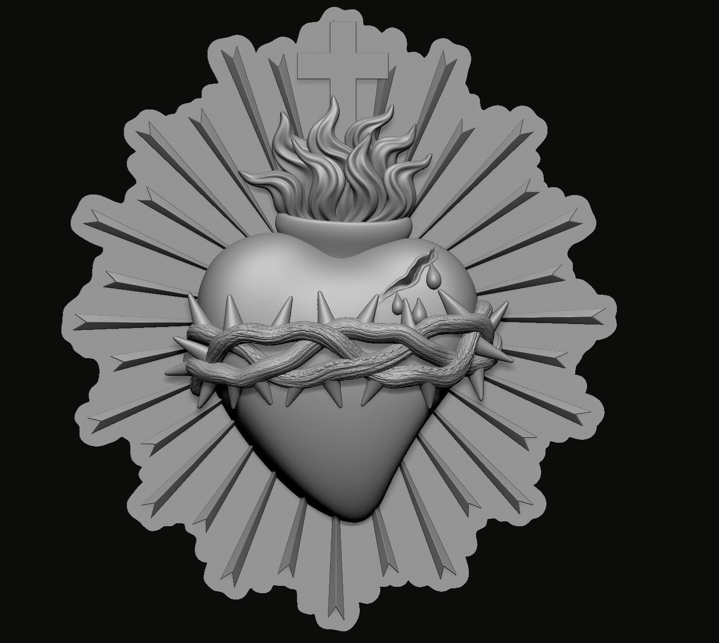 Sacred Heart of Jesus 3D print model_1