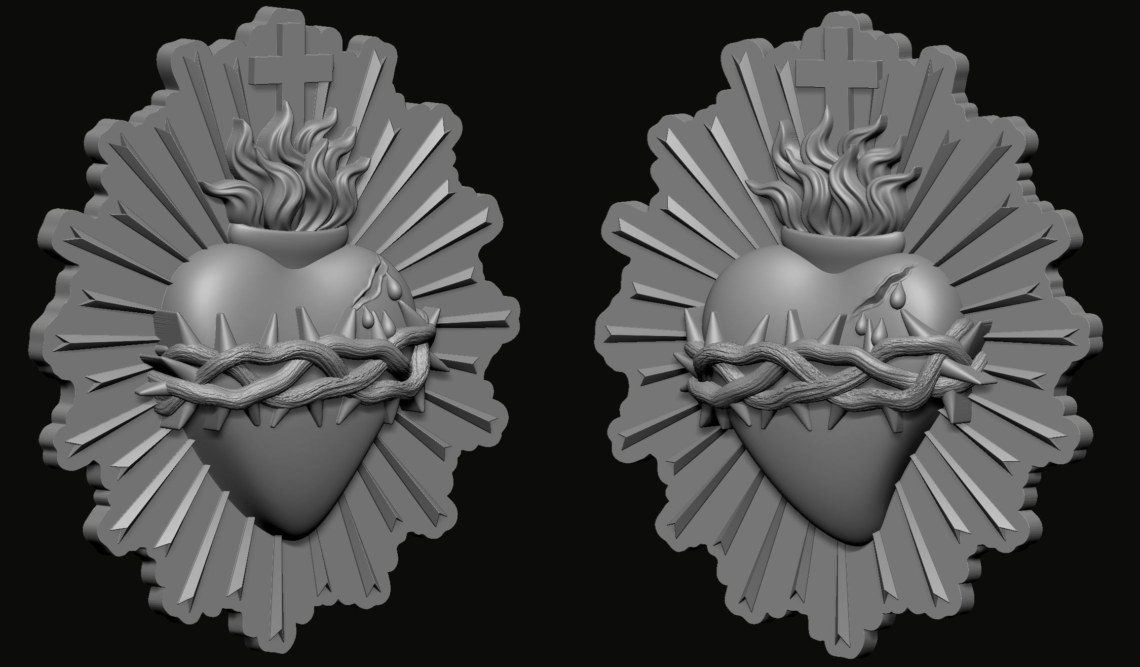 Sacred Heart of Jesus 3D print model_2