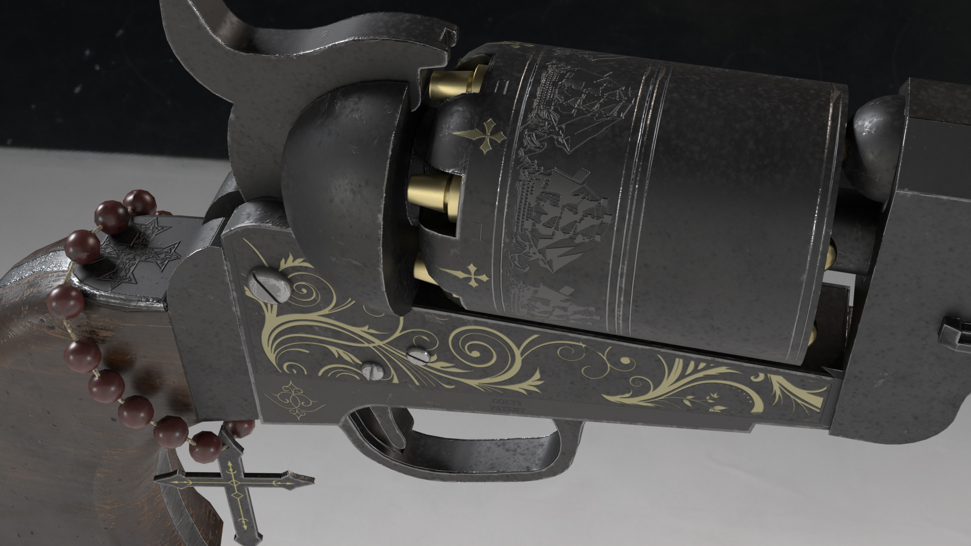 Exorcist Revolver Low-poly 3D model_12