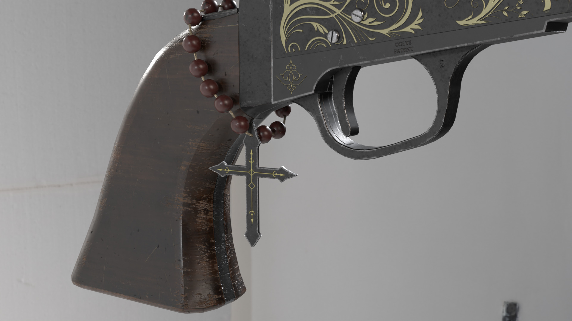 Exorcist Revolver Low-poly 3D model_11