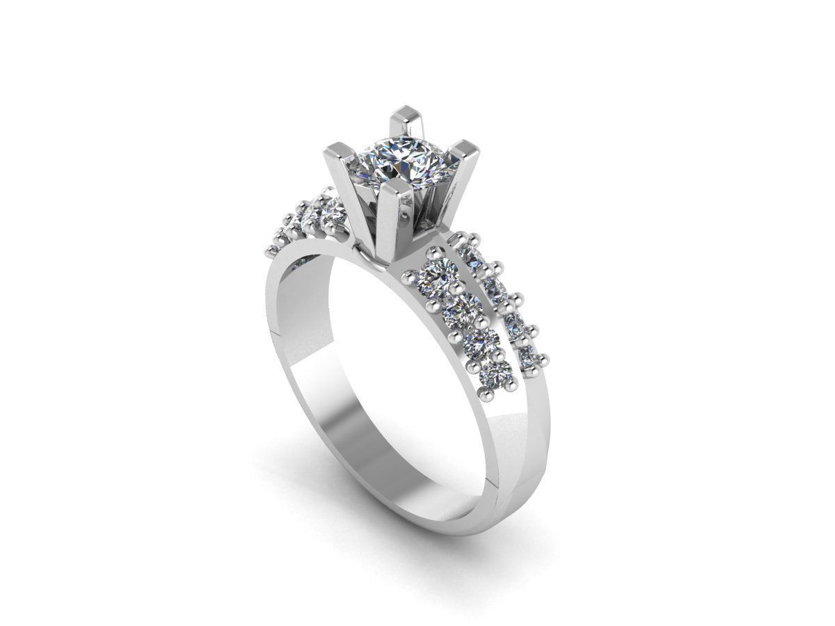 solitaire ring 3D print model_1