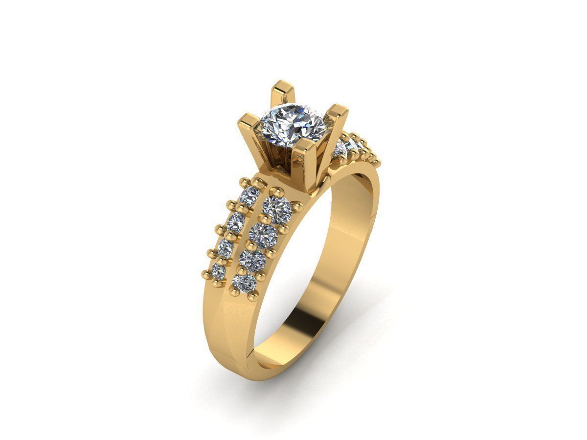 solitaire ring 3D print model_6
