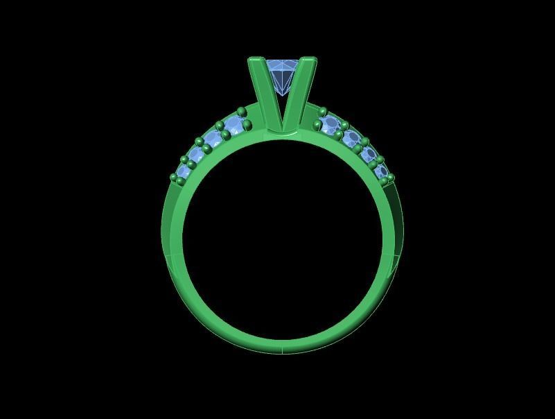 solitaire ring 3D print model_10