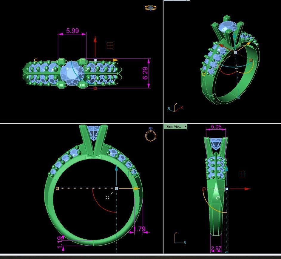 solitaire ring 3D print model_14