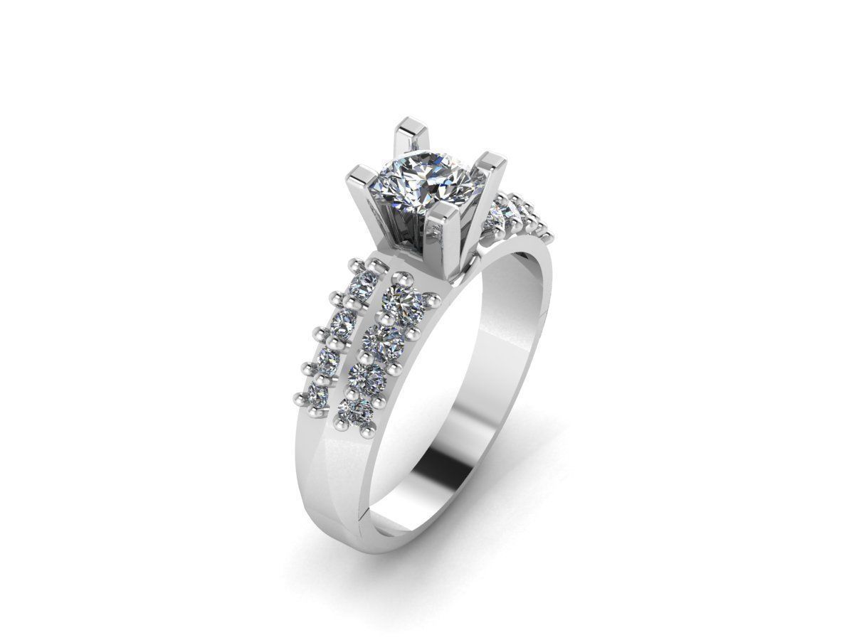 solitaire ring 3D print model_7
