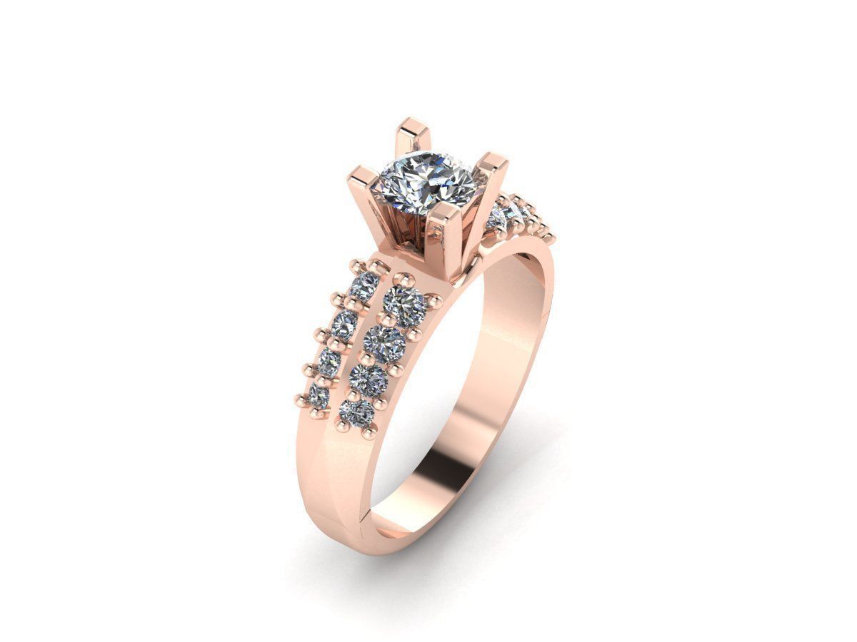 solitaire ring 3D print model_8