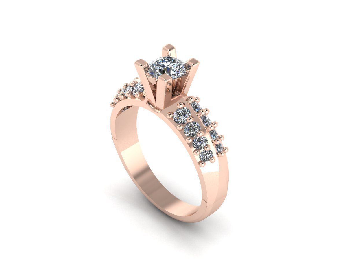solitaire ring 3D print model_2