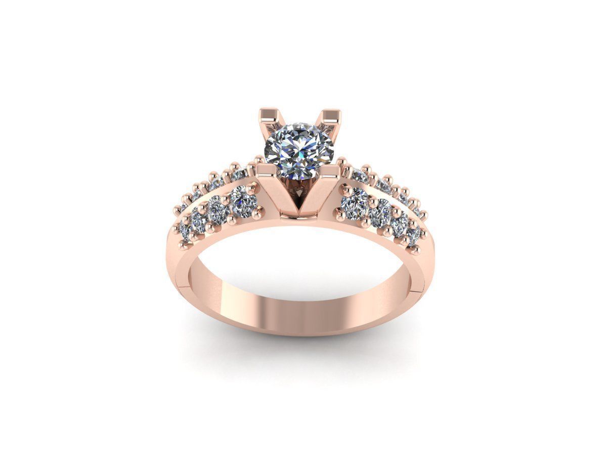 solitaire ring 3D print model_5