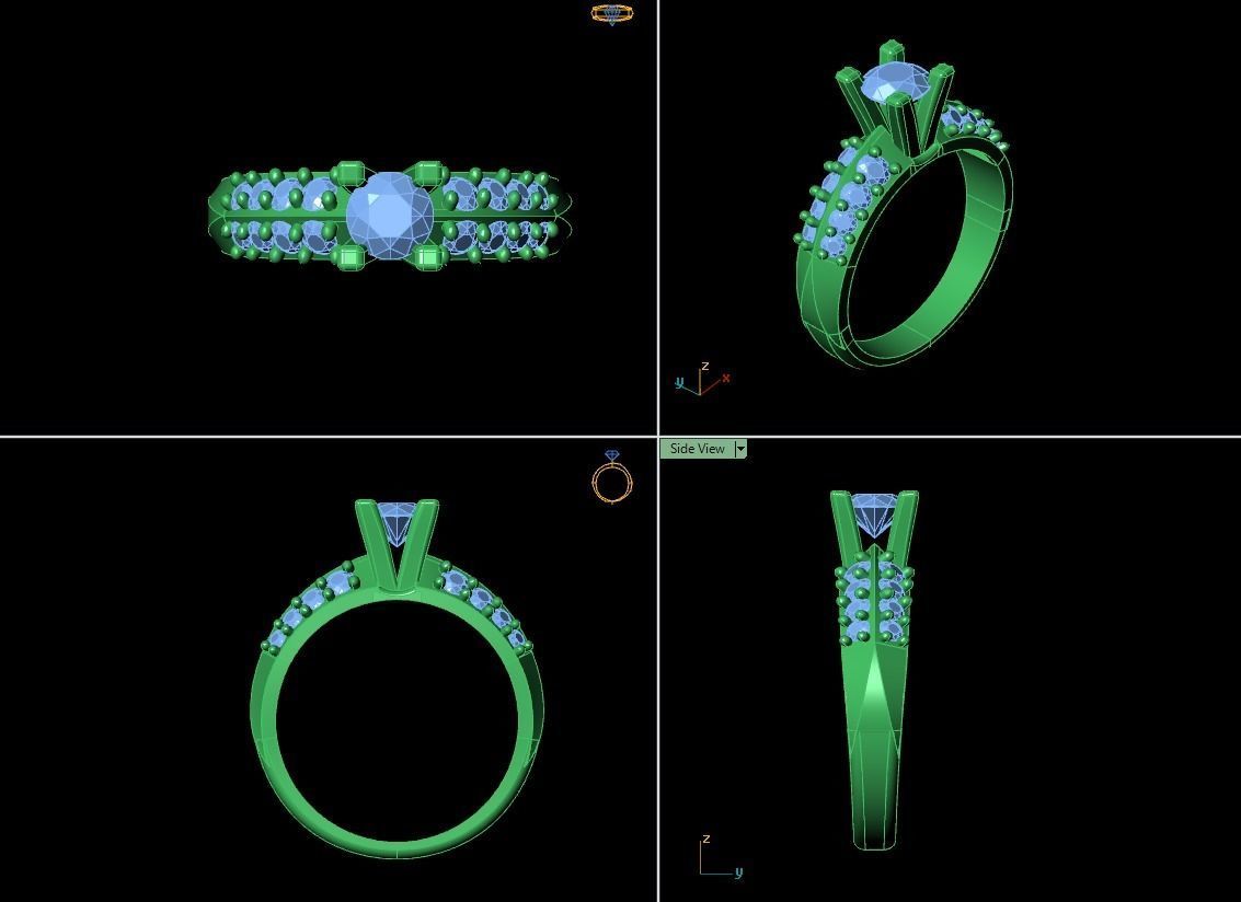 solitaire ring 3D print model_13