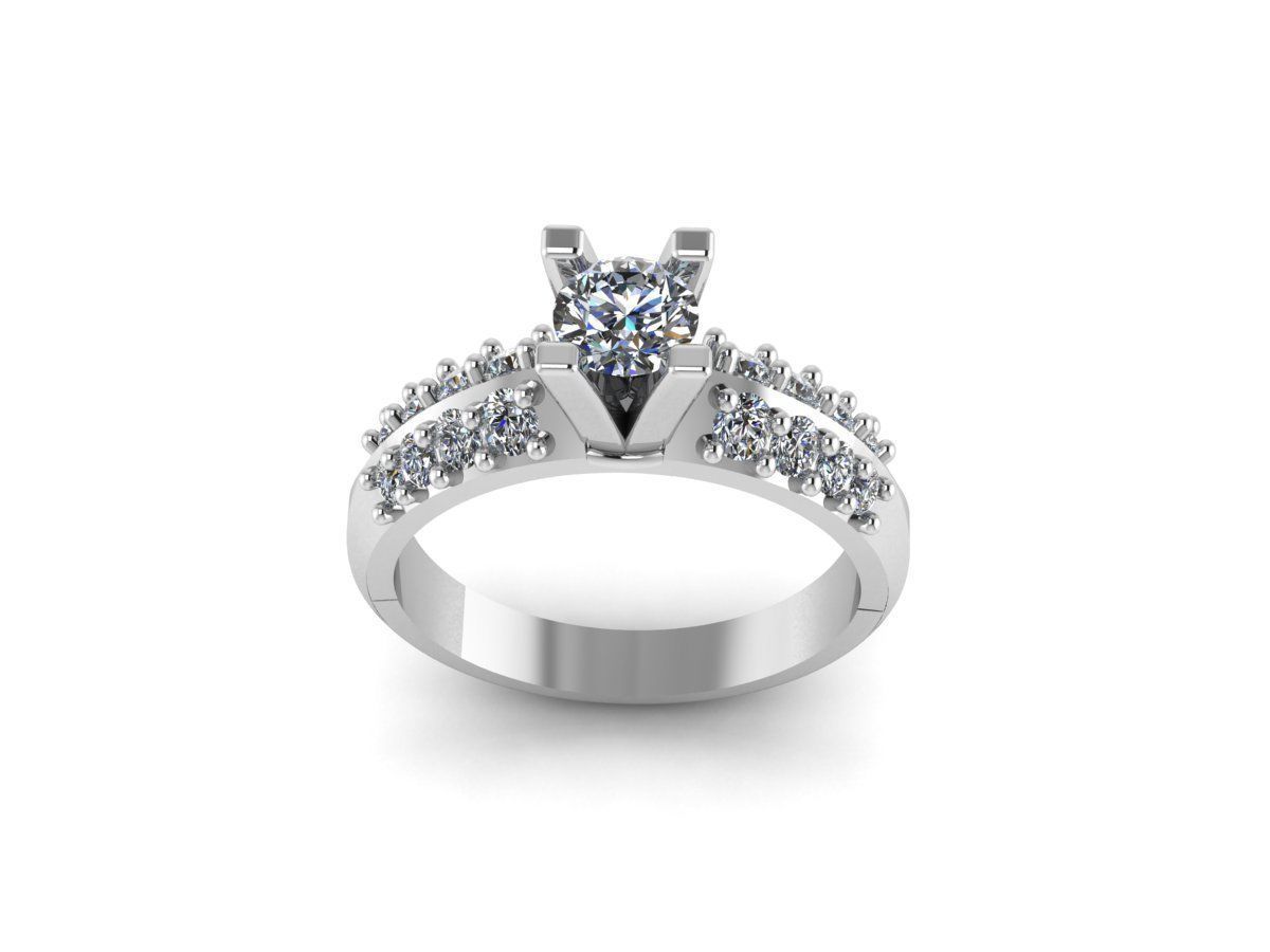 solitaire ring 3D print model_4