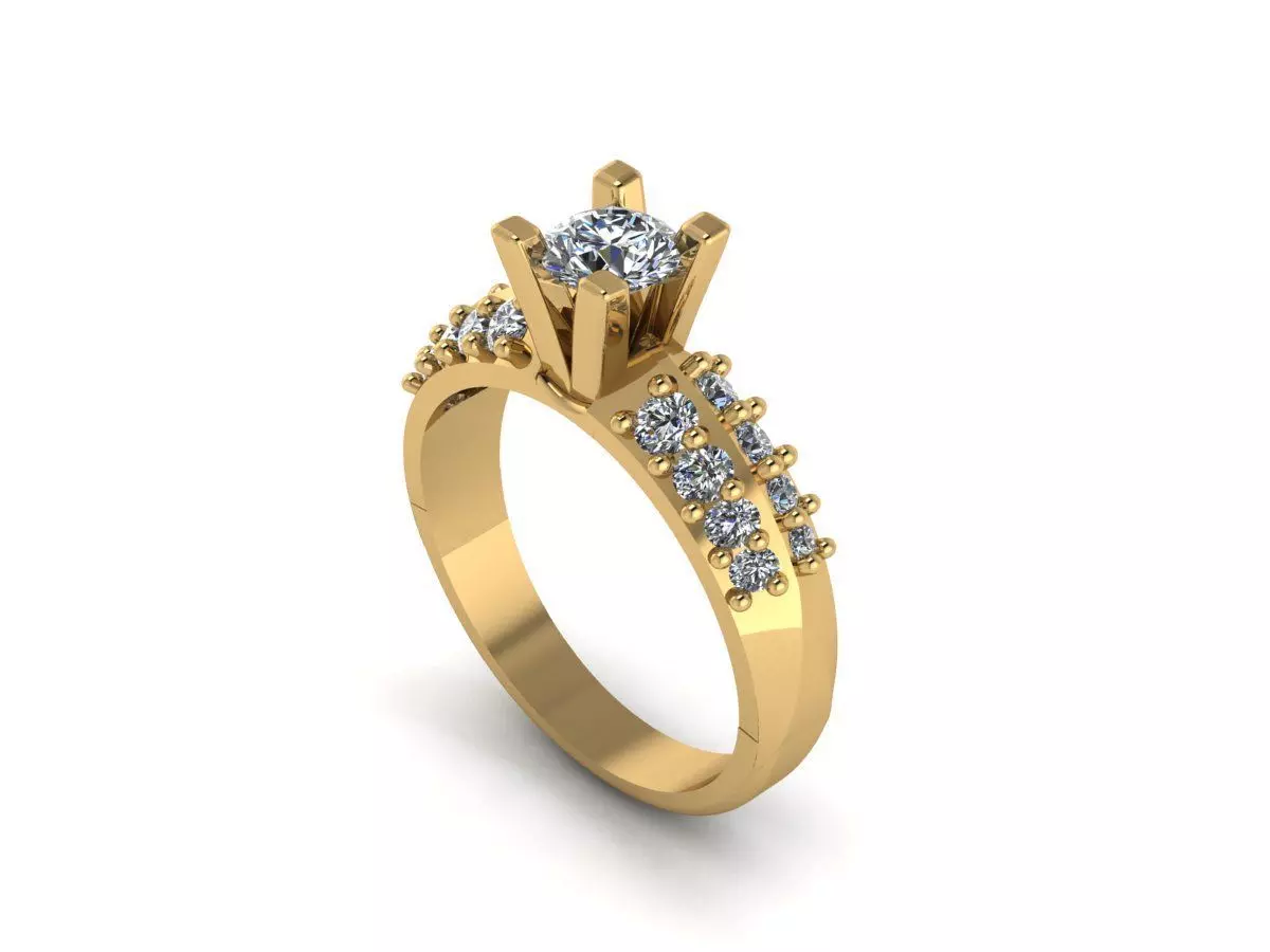 solitaire ring 3D print model_0