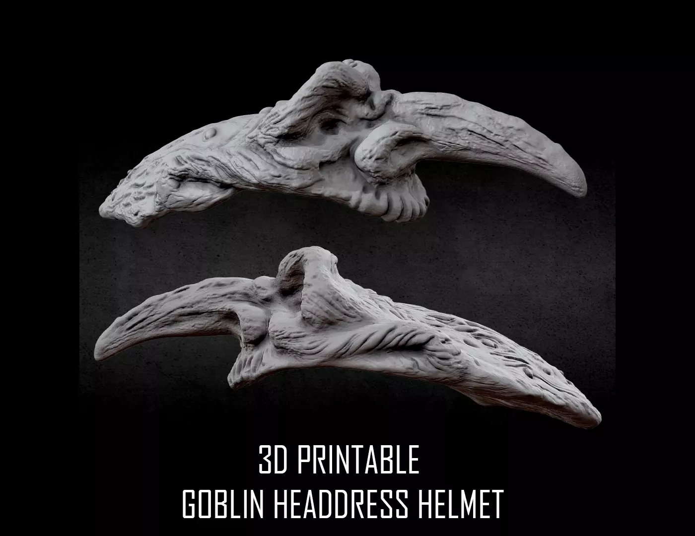3D PRINTABLE RUSTIC GOBLIN HEADDRESS HELMET 3D print model_0