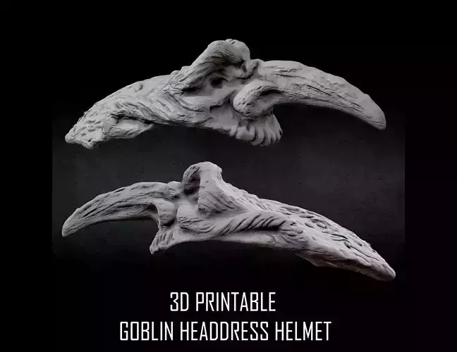 3D PRINTABLE RUSTIC GOBLIN HEADDRESS HELMET