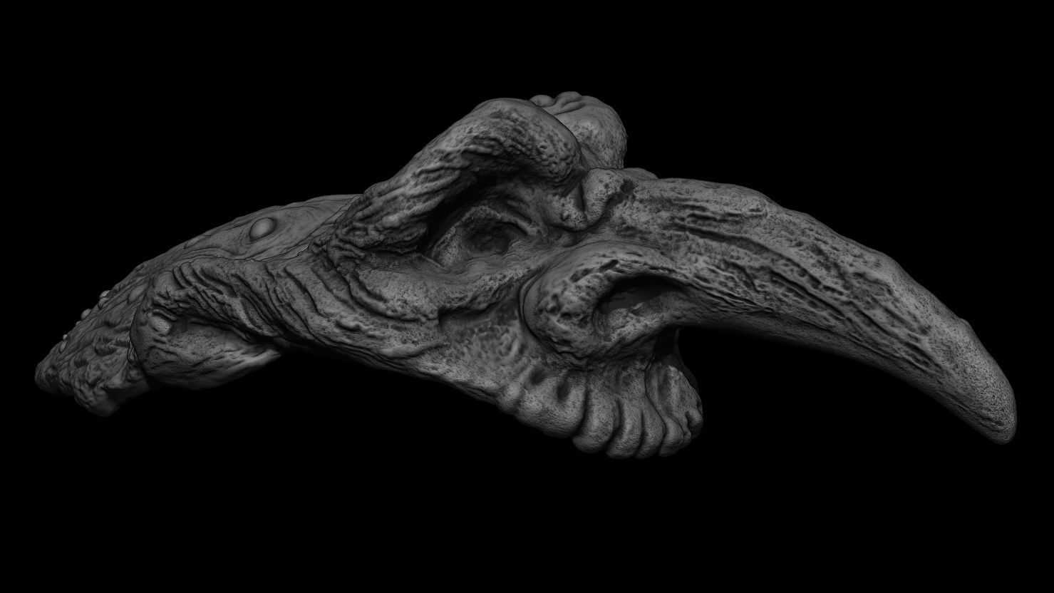 3D PRINTABLE RUSTIC GOBLIN HEADDRESS HELMET 3D print model_7