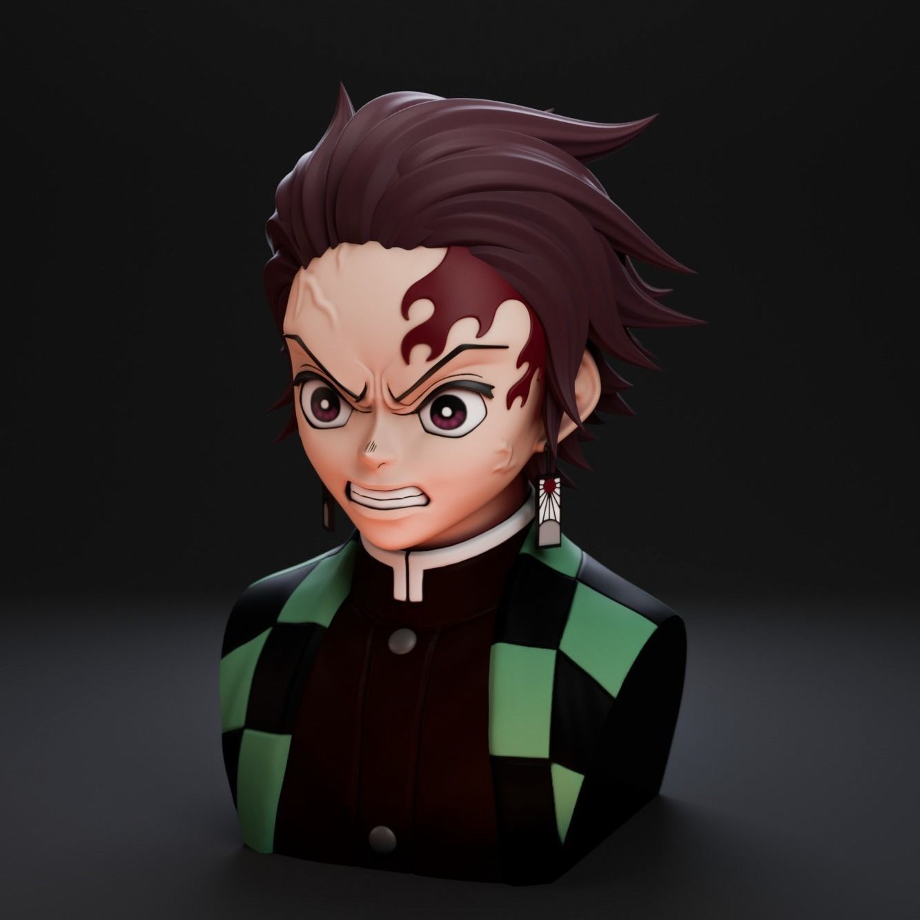 Tanjiro Bust 3D print model_2