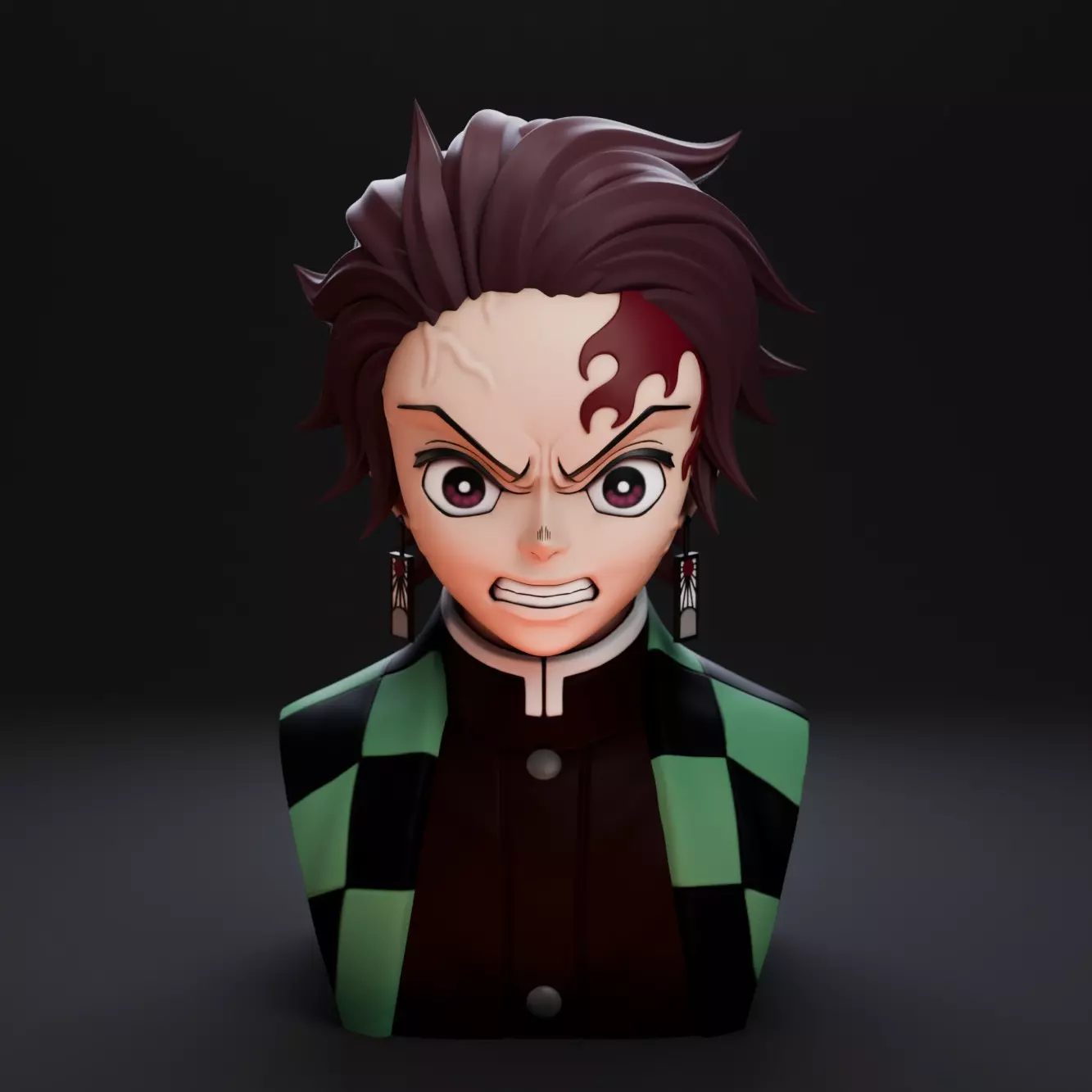 Tanjiro Bust 3D print model_0
