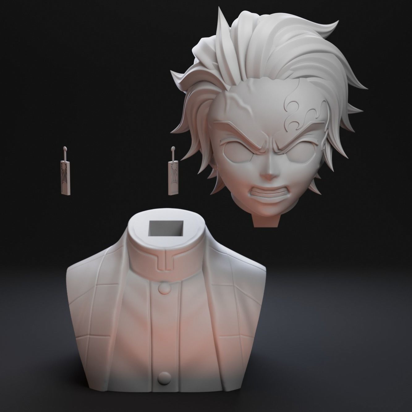 Tanjiro Bust 3D print model_6