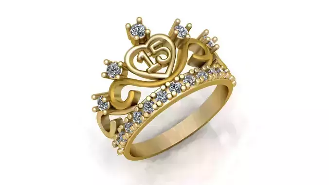 Luxury Crown Diamond Ring 3d Printable Model