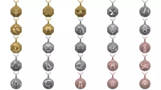 Simple pendant Collection 25  pieces in 2 shape V1